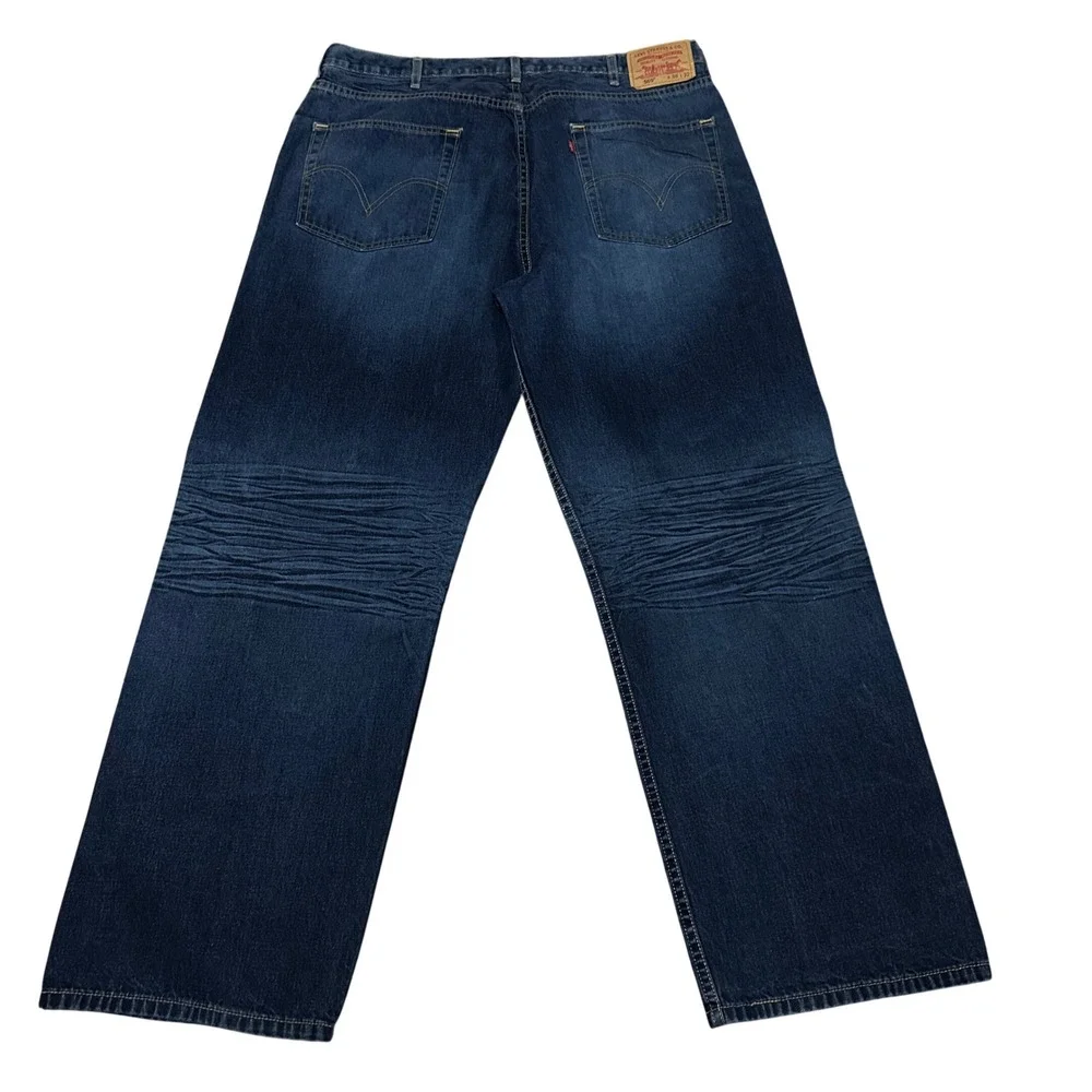 Levis 569 Loose Straight Jeans Mens 38x32(31) Dark Wash Blue Baggy Denim Y2K VTG
